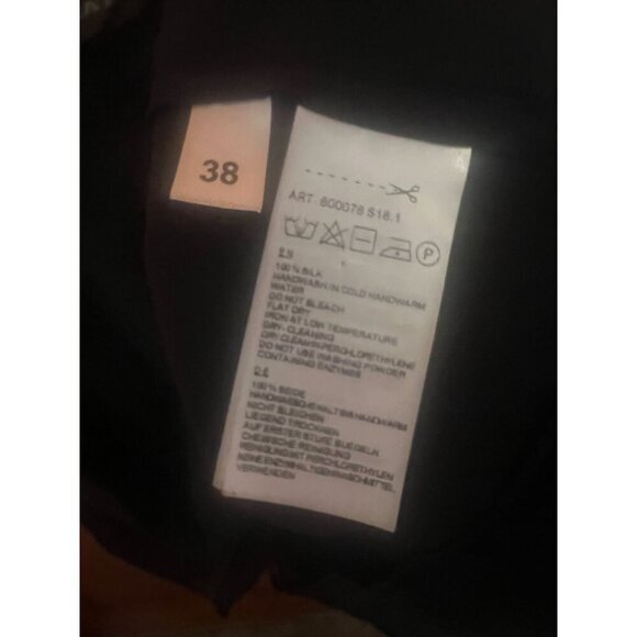 Repeat Women's Black 100% Silk Camisole With Lace‎ Trim Size 38 - Picture 5 of 5